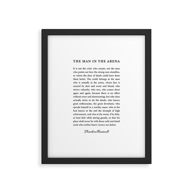 The Man In The Arena Framed Art Print Gallery Image 3