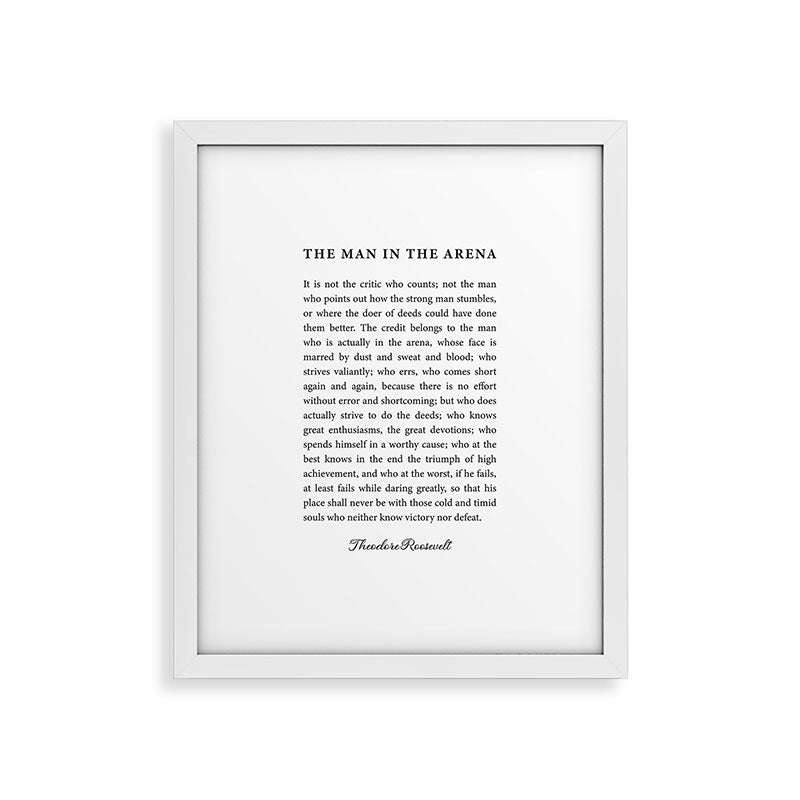 The Man In The Arena Framed Art Print Gallery Image 36