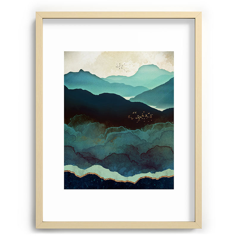 Indigo Mountains Framed Art Print Gallery Image 100
