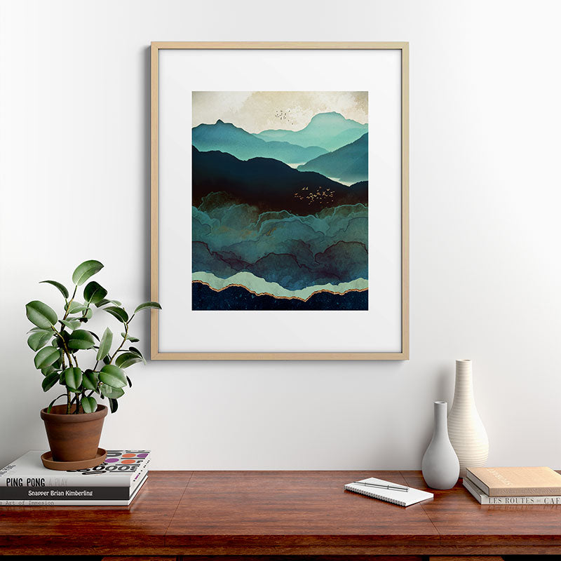 Indigo Mountains Framed Art Print Gallery Image 29