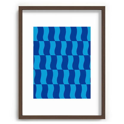 Cobalt Sky Wavy Blocks Framed Art Print Gallery Image 92