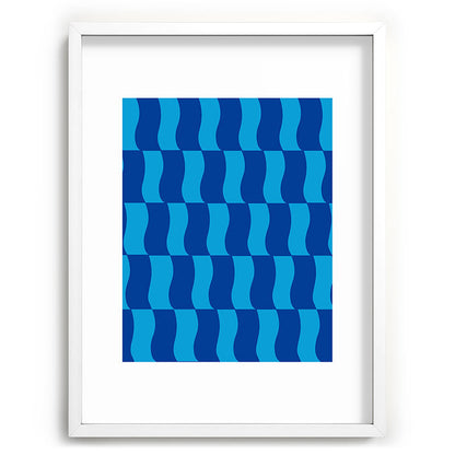 Cobalt Sky Wavy Blocks Framed Art Print Gallery Image 108