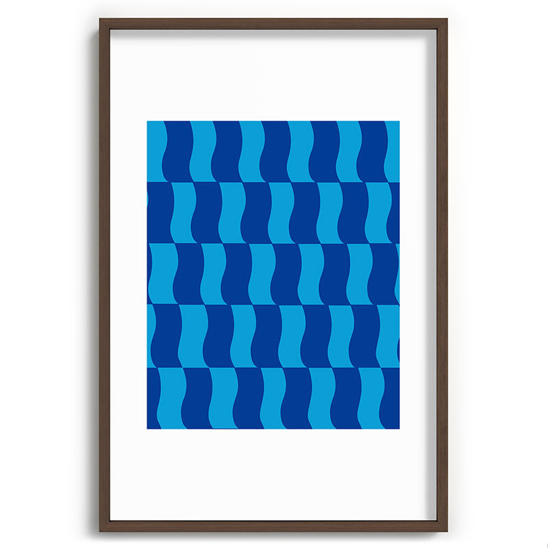 Cobalt Sky Wavy Blocks Framed Art Print Gallery Image 94