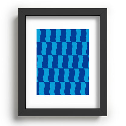 Cobalt Sky Wavy Blocks Framed Art Print Gallery Image 78