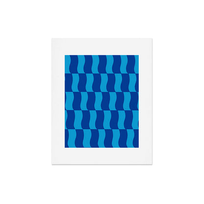 Cobalt Sky Wavy Blocks Art Print Gallery Image 7