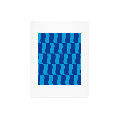 Cobalt Sky Wavy Blocks Art Print Gallery Image 8