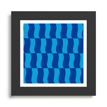 Cobalt Sky Wavy Blocks Framed Art Print Gallery Image 46