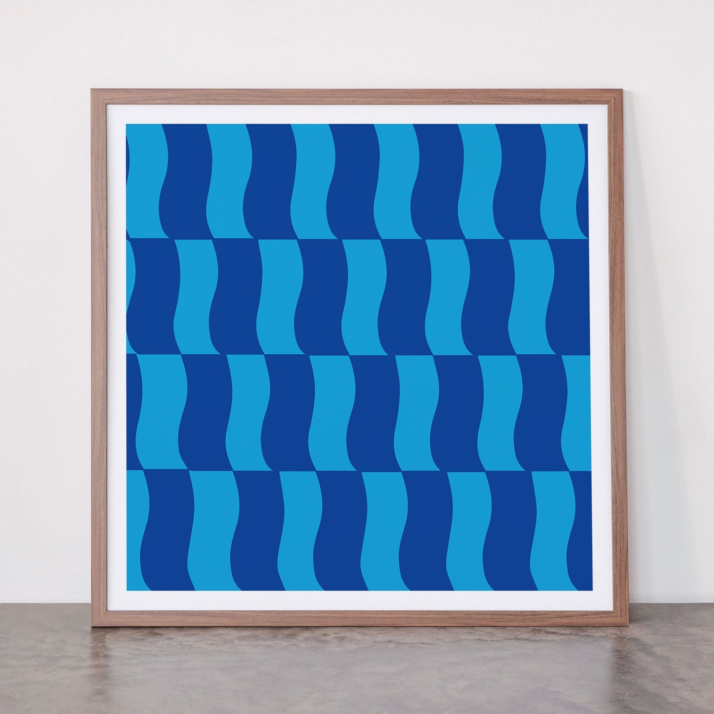 Cobalt Sky Wavy Blocks Framed Art Print Gallery Image 66