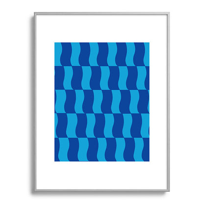 Cobalt Sky Wavy Blocks Framed Art Print Gallery Image 135
