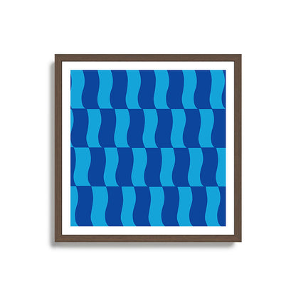 Cobalt Sky Wavy Blocks Framed Art Print Gallery Image 17