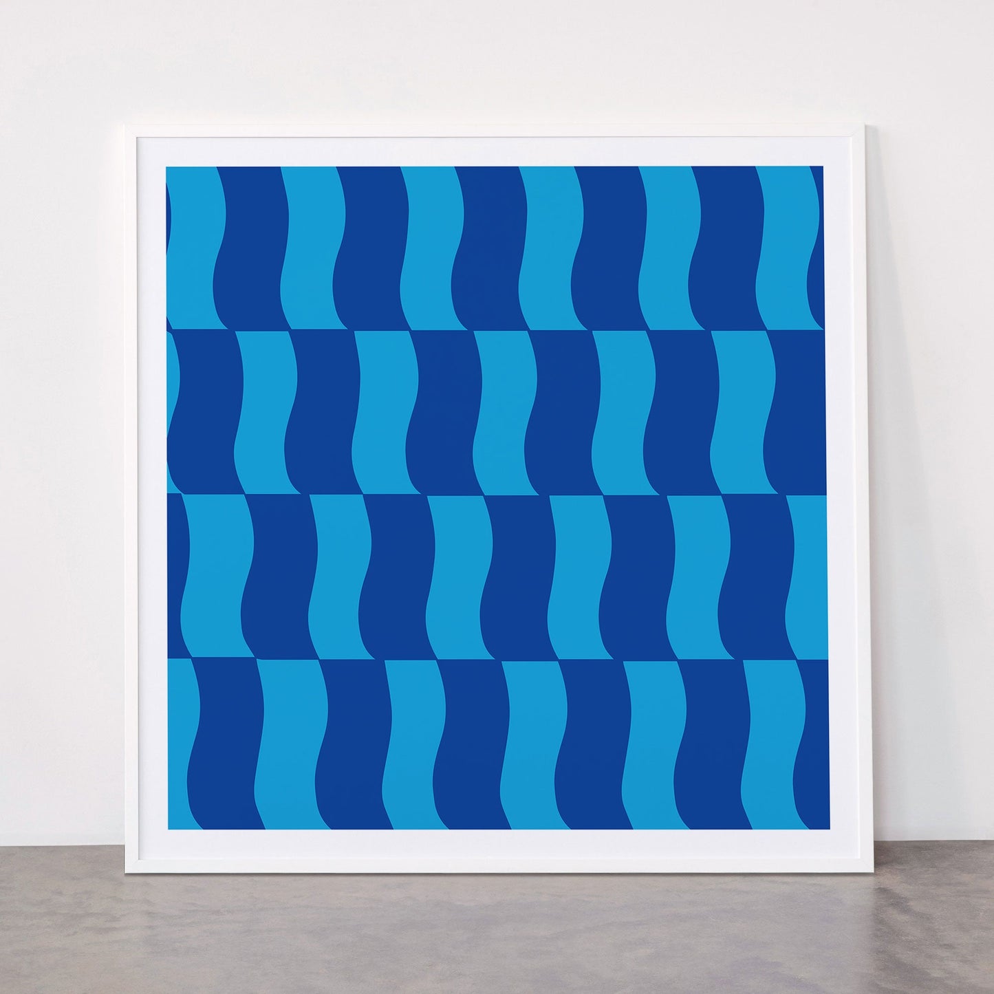 Cobalt Sky Wavy Blocks Framed Art Print Gallery Image 43