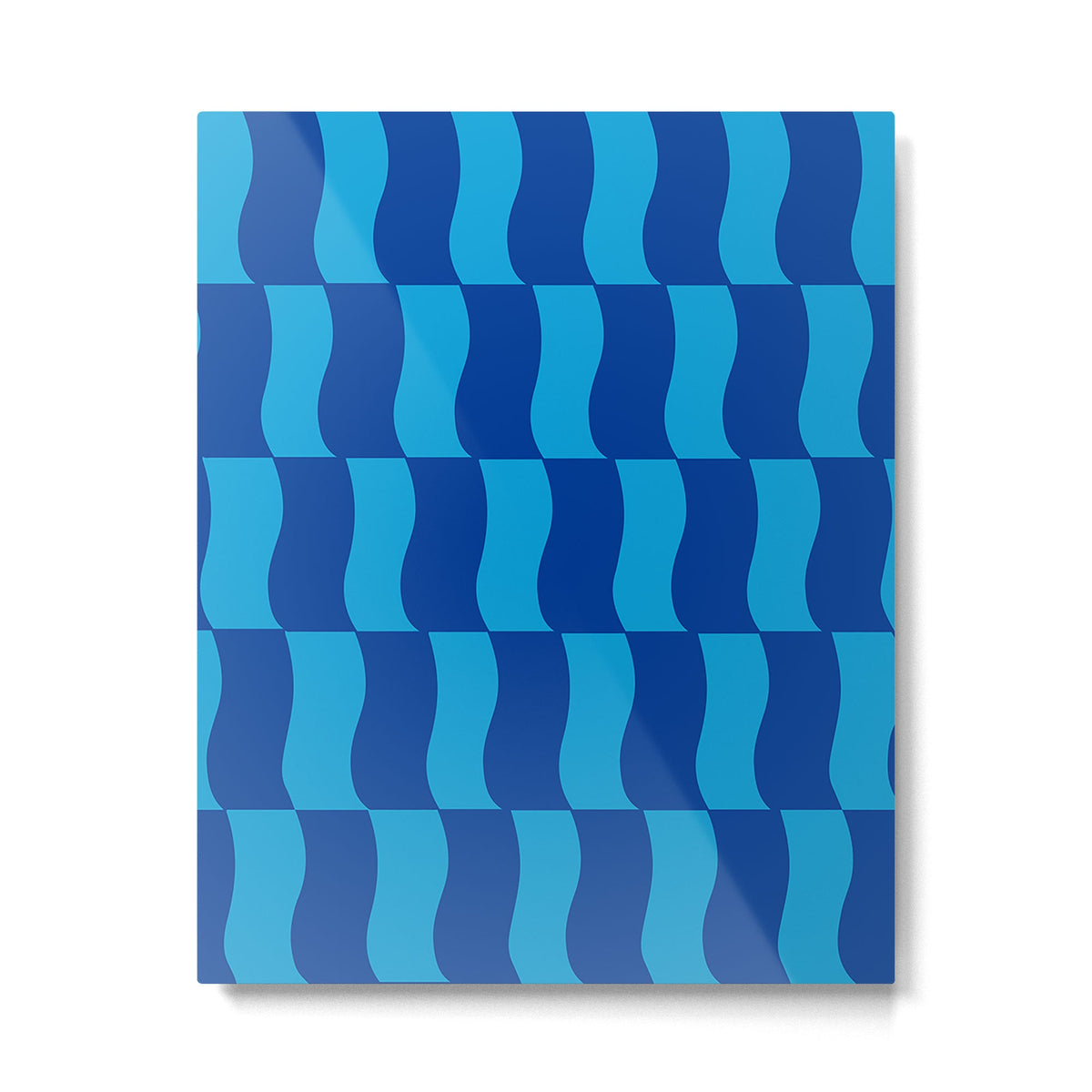 Cobalt Sky Wavy Blocks Metal Print Gallery Image 4