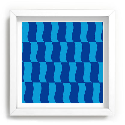 Cobalt Sky Wavy Blocks Framed Art Print Gallery Image 114
