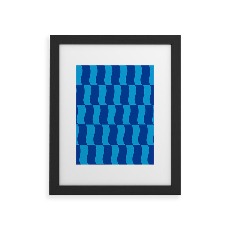 Cobalt Sky Wavy Blocks Framed Art Print Gallery Image 41