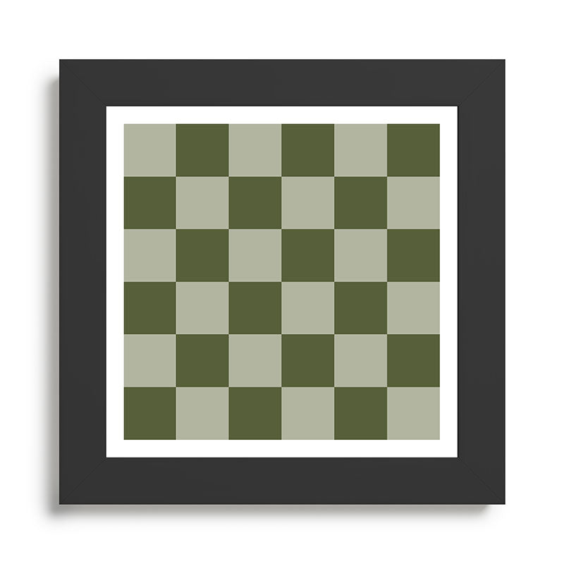 Checkered (Sage & Olive Green) Framed Art Print Gallery Image 13
