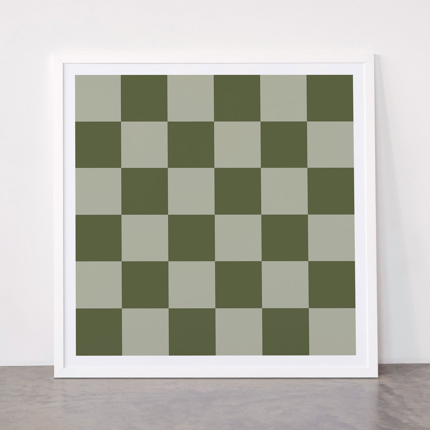 Checkered (Sage & Olive Green) Framed Art Print Gallery Image 24