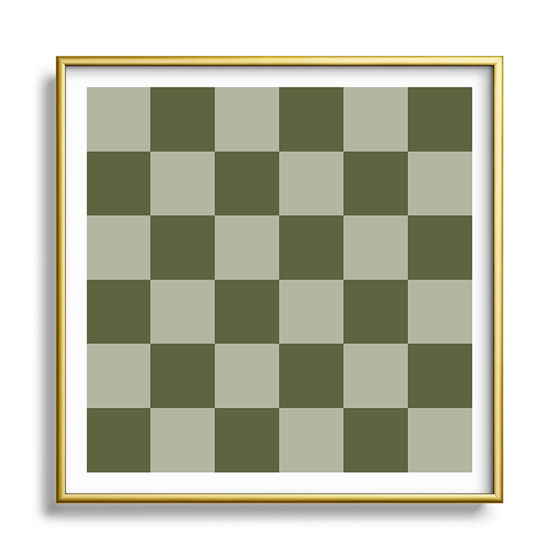 Checkered (Sage & Olive Green) Framed Art Print Gallery Image 36