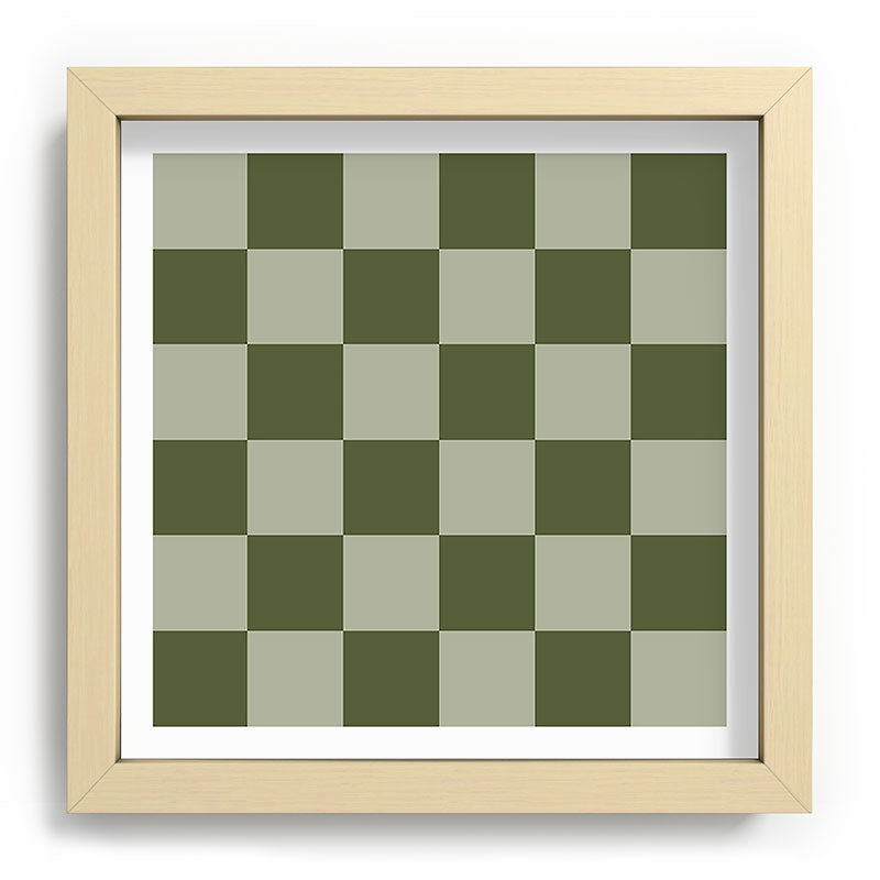Checkered (Sage & Olive Green) Framed Art Print Gallery Image 29