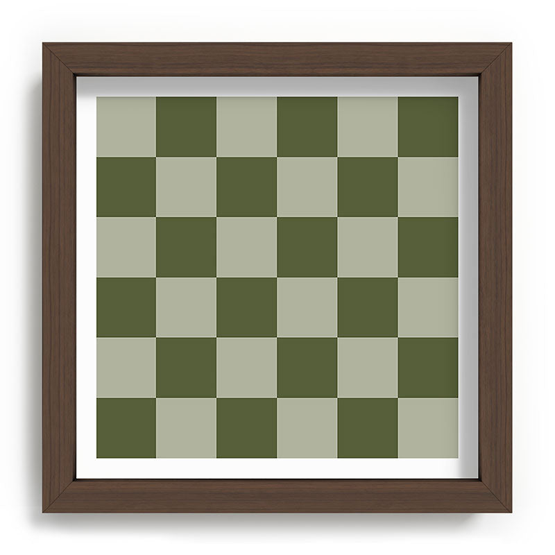 Checkered (Sage & Olive Green) Framed Art Print Gallery Image 27