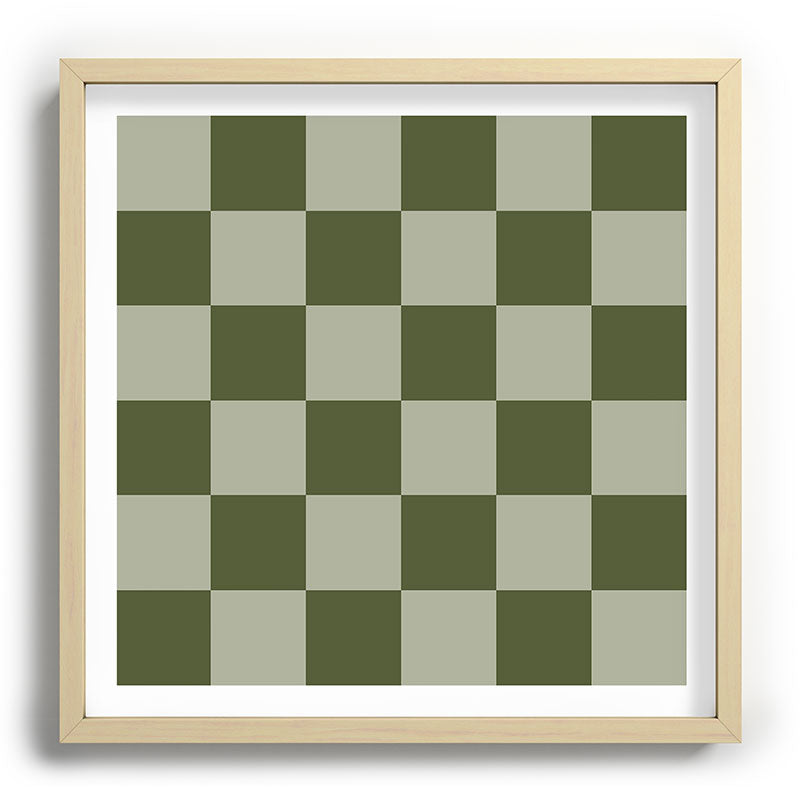 Checkered (Sage & Olive Green) Framed Art Print Gallery Image 30