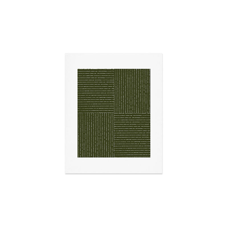 Lines III (Olive Green) Art Print Gallery Image 1