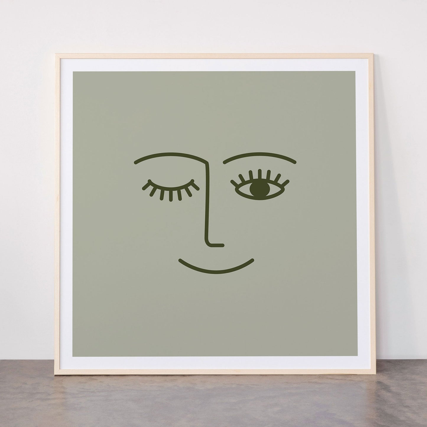 Wink (Green) Framed Art Print Gallery Image 9