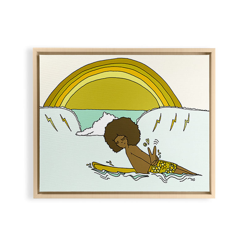 "buttons" kaluhiokalani 70s surf legend // retro surf art by surfy birdy Framed Canvas Print Gallery Image 16