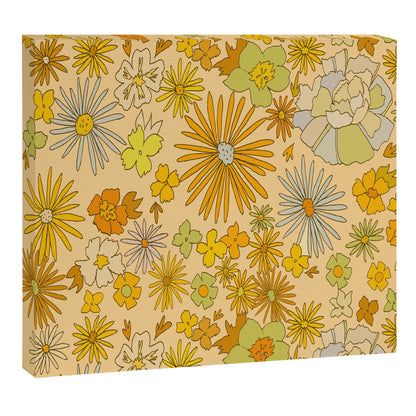 flower power wildflowers brown // retro art by surfy birdy Canvas Print Gallery Image 5
