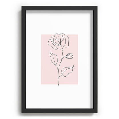 Botanical Line Art, Line Rose, Pink Wall Art, Minimalist Modern Art by Synplus Framed Art Print Gallery Image 59