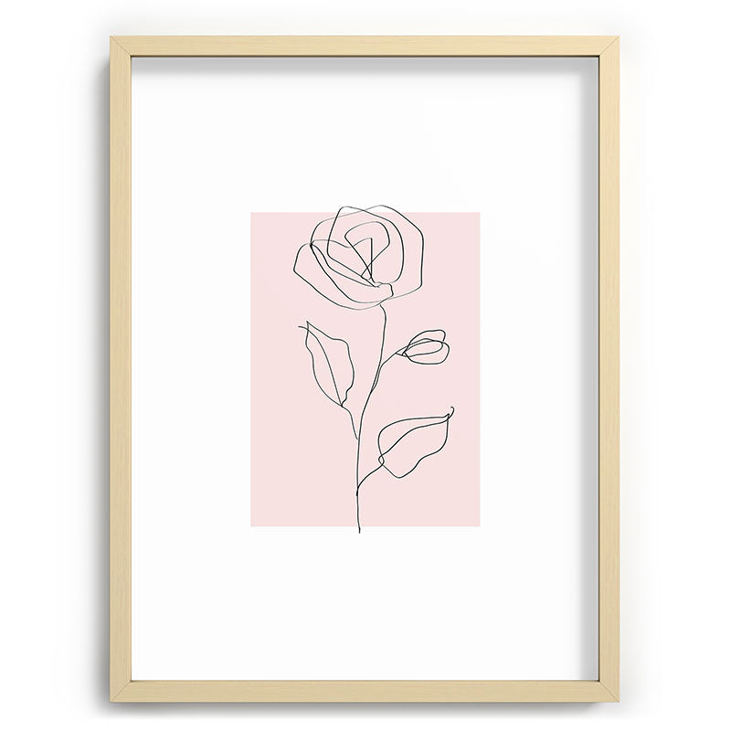 Botanical Line Art, Line Rose, Pink Wall Art, Minimalist Modern Art by Synplus Framed Art Print Gallery Image 73