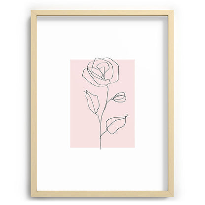Botanical Line Art, Line Rose, Pink Wall Art, Minimalist Modern Art by Synplus Framed Art Print Gallery Image 73