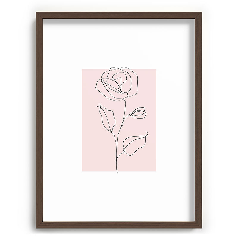 Botanical Line Art, Line Rose, Pink Wall Art, Minimalist Modern Art by Synplus Framed Art Print Gallery Image 66