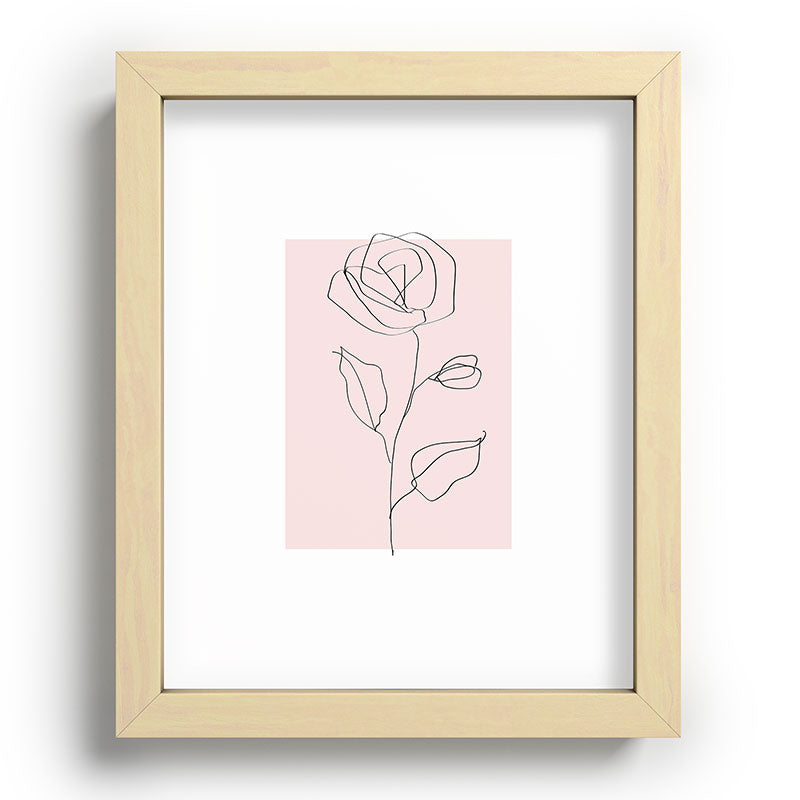 Botanical Line Art, Line Rose, Pink Wall Art, Minimalist Modern Art by Synplus Framed Art Print Gallery Image 69