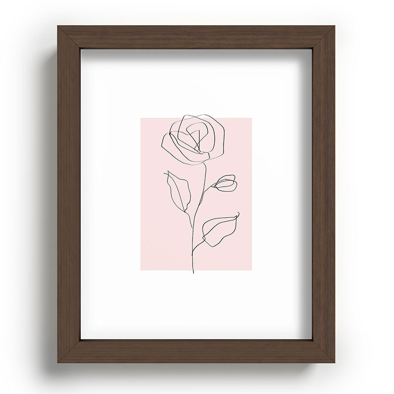Botanical Line Art, Line Rose, Pink Wall Art, Minimalist Modern Art by Synplus Framed Art Print Gallery Image 63