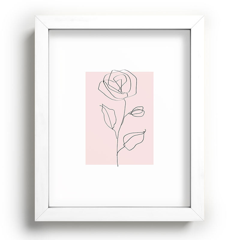 Botanical Line Art, Line Rose, Pink Wall Art, Minimalist Modern Art by Synplus Framed Art Print Gallery Image 75