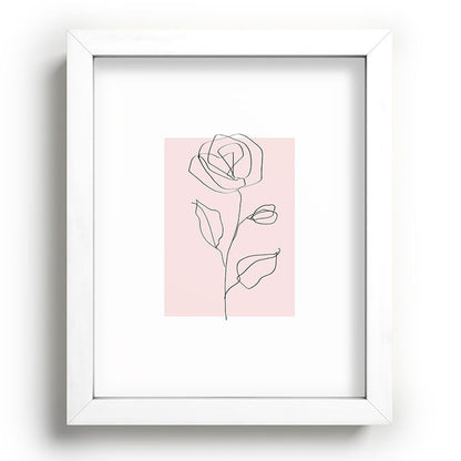Botanical Line Art, Line Rose, Pink Wall Art, Minimalist Modern Art by Synplus Framed Art Print Gallery Image 75