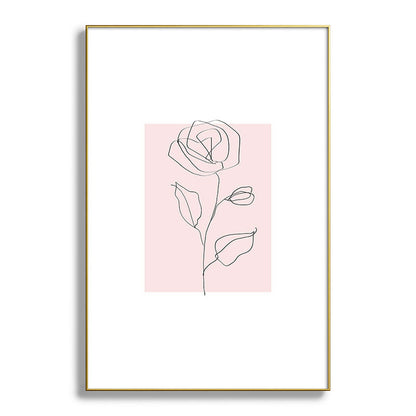 Botanical Line Art, Line Rose, Pink Wall Art, Minimalist Modern Art by Synplus Framed Art Print Gallery Image 94