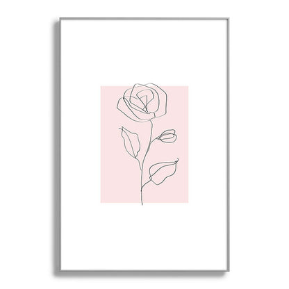 Botanical Line Art, Line Rose, Pink Wall Art, Minimalist Modern Art by Synplus Framed Art Print Gallery Image 101