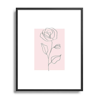 Botanical Line Art, Line Rose, Pink Wall Art, Minimalist Modern Art by Synplus Framed Art Print Gallery Image 82