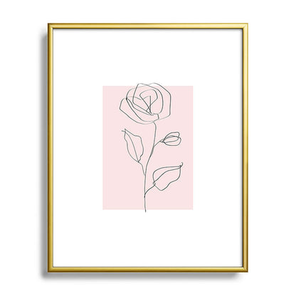 Botanical Line Art, Line Rose, Pink Wall Art, Minimalist Modern Art by Synplus Framed Art Print Gallery Image 89