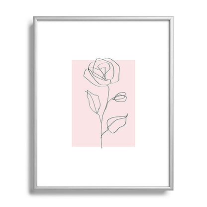 Botanical Line Art, Line Rose, Pink Wall Art, Minimalist Modern Art by Synplus Framed Art Print Gallery Image 95