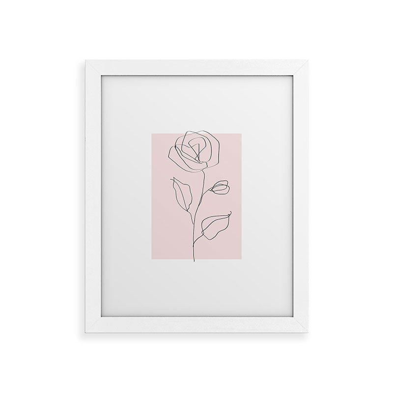 Botanical Line Art, Line Rose, Pink Wall Art, Minimalist Modern Art by Synplus Framed Art Print Gallery Image 54