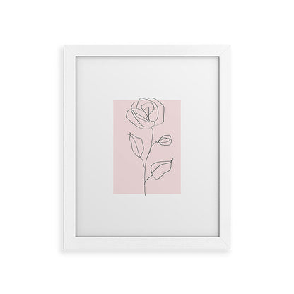 Botanical Line Art, Line Rose, Pink Wall Art, Minimalist Modern Art by Synplus Framed Art Print Gallery Image 50