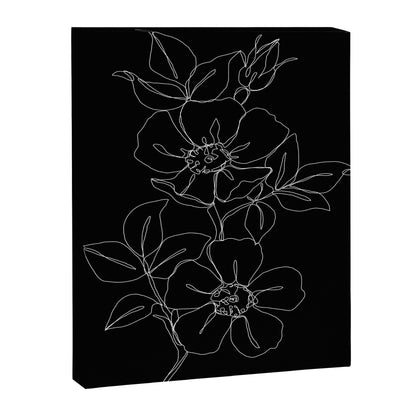 Botanical illustration one line drawing - Rose Black Canvas Print Gallery Image 8
