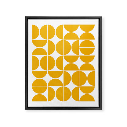 Mid Century Modern Geometric 04 Yellow Framed Canvas Print Gallery Image 6