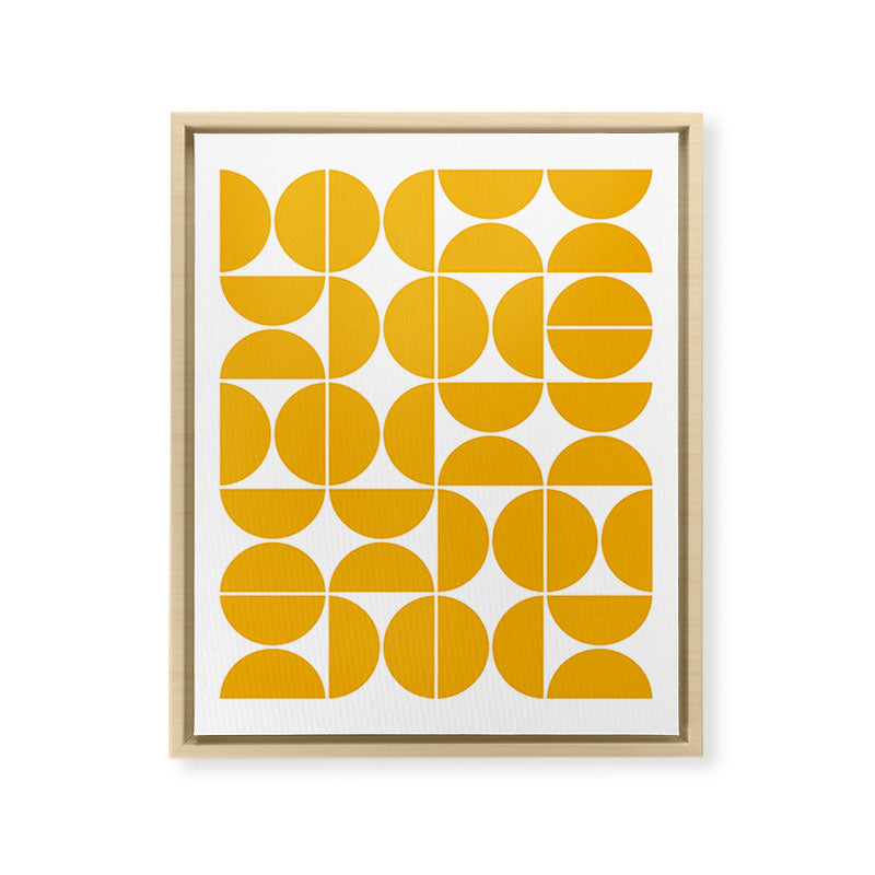 Mid Century Modern Geometric 04 Yellow Framed Canvas Print Gallery Image 18