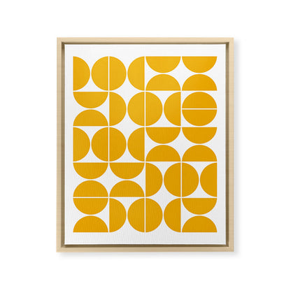 Mid Century Modern Geometric 04 Yellow Framed Canvas Print Gallery Image 18
