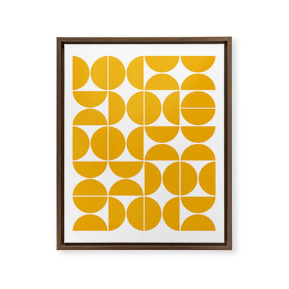 Mid Century Modern Geometric 04 Yellow Framed Canvas Print Gallery Image 12
