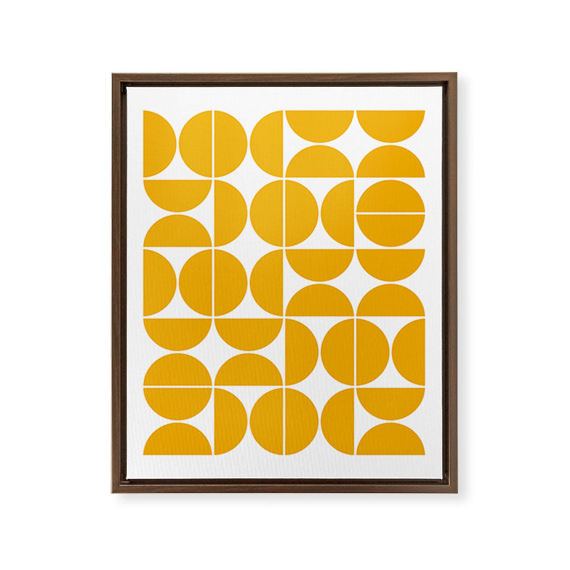 Mid Century Modern Geometric 04 Yellow Framed Canvas Print Gallery Image 10