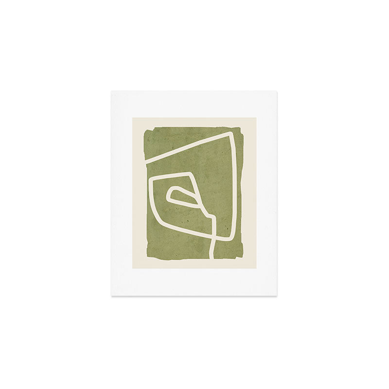 abstract minimal 57 Green Art Print Gallery Image 1